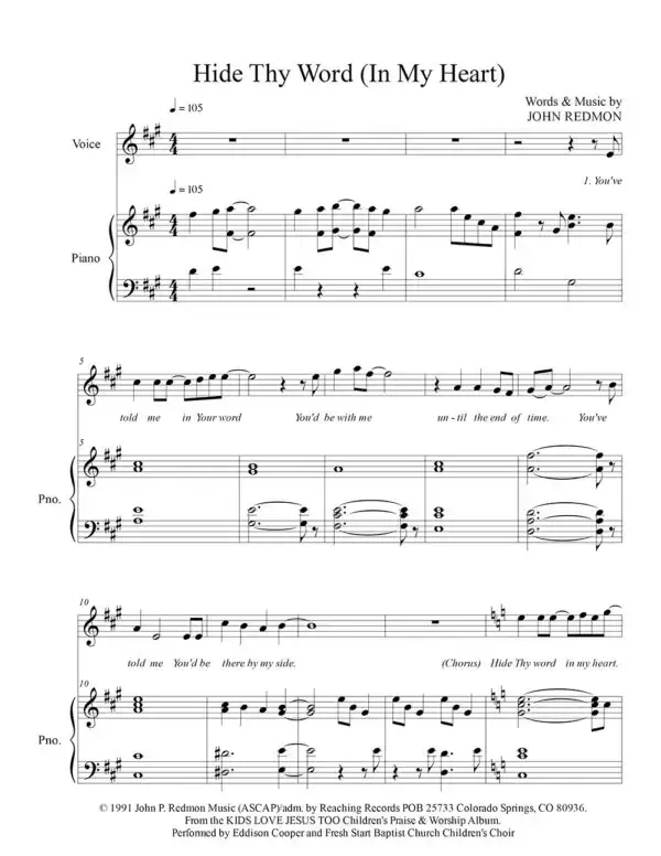 Hide Thy Word In My Heart (Sheet Music) - Image 2