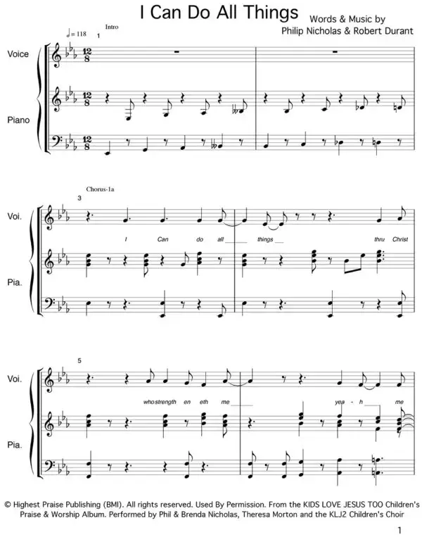 I Can Do All Things (Sheet Music) - Image 2