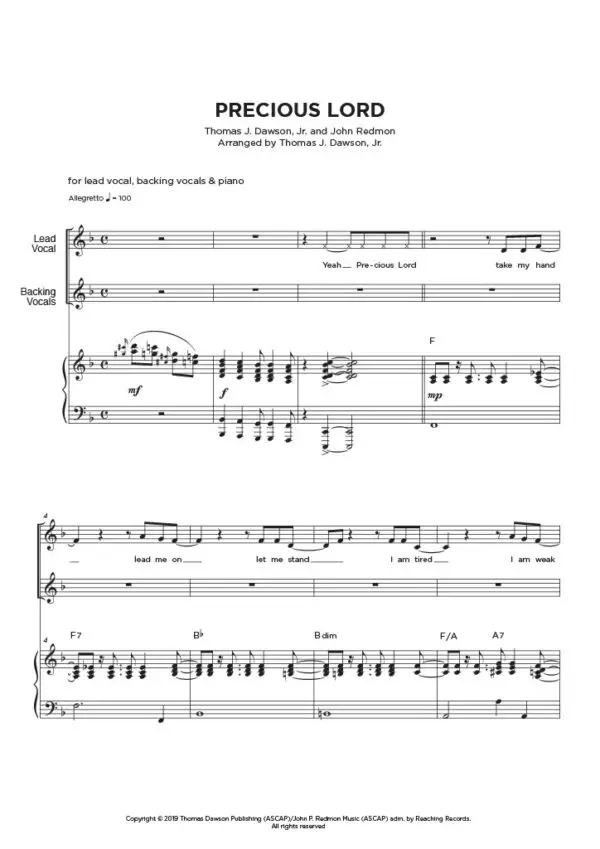 Precious Lord Take My Hand (Sheet Music) - Image 2